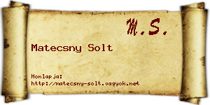 Matecsny Solt névjegykártya